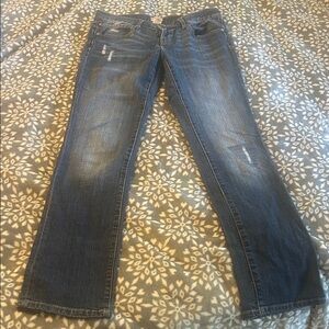 GAP Women's Straight Leg Slim Boyfriend Jeans - Distressed Blue